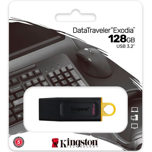 Pendrive Kingston Exodia DTX 128GB USB 3.2 Gen 1 Negro