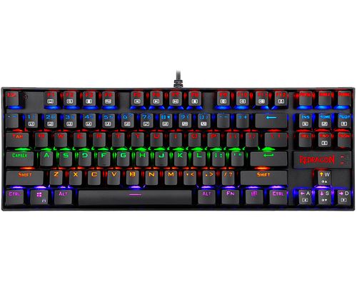 Teclado Redragon Kumara K552 Rainbow Mecánico Negro