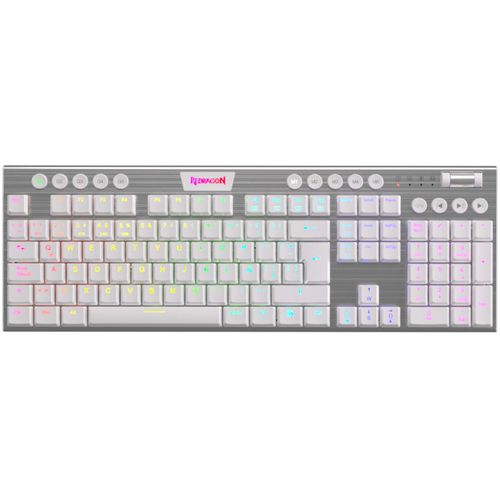 Teclado Redragon Horus K618 Mecánico Inalámbrico RGB White