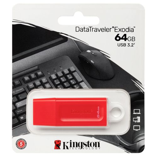 Pendrive 64GB Kingston DTX Rojo