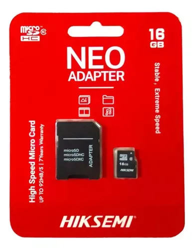 Memoria MicroSD 16GB Hiksemi Neo con adaptador