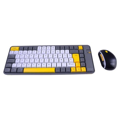 Kit Noga NKB-Q20 Amarillo Teclado y Mouse Inalámbrico Bluetooth Amarillo