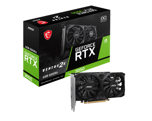 Placa de video MSI GeForce RTX 3050 Ventus 2X OC 6GB