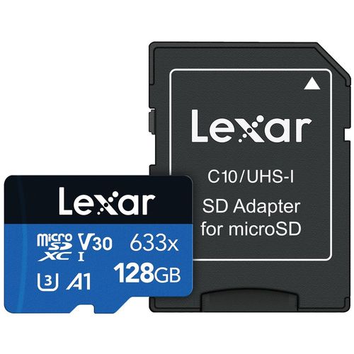 Memoria MicroSD 128GB Lexar 633X con adaptador