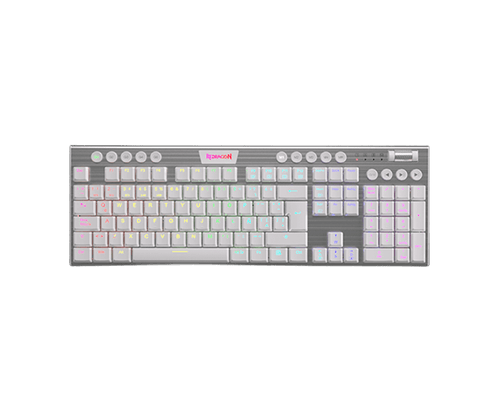 Teclado Redragon Horus K619 Mecánico RGB White