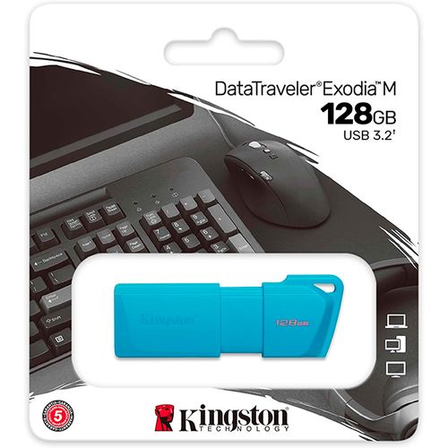 Pendrive 128GB Kingston DTXM Azul Aqua