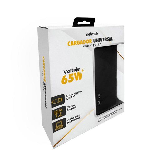 Cargador Notebook Netmak Universal 65W