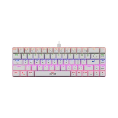 Teclado Raptor Fireclaw M68 Retroiluminado Mecánico White