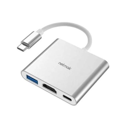 Adaptador Netmak NM-TYPE USB-C 3 en 1 HDMI USB-C