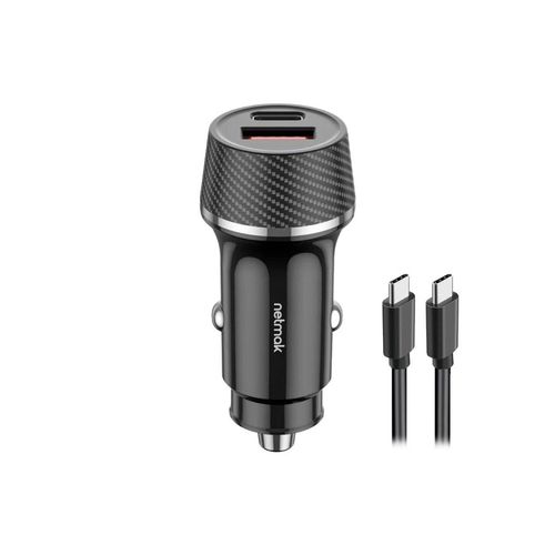 Cargador Auto Netmak NM-UCC14 48W USB-C USB con Cable