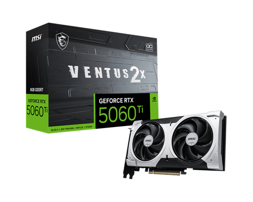 Placa de video MSI GeForce RTX 5060 Ti Ventus 2X OC Plus 8GB