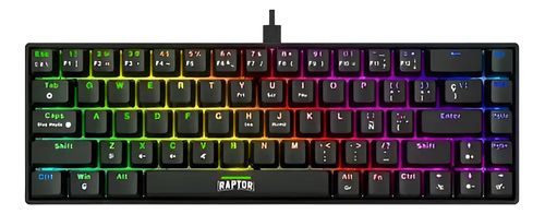Teclado Raptor Fireclaw M68 Mecánico RGB Negro