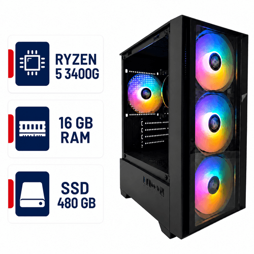 PC Armada AMD Ryzen 5 3400G SSD 480GB 16GB RAM