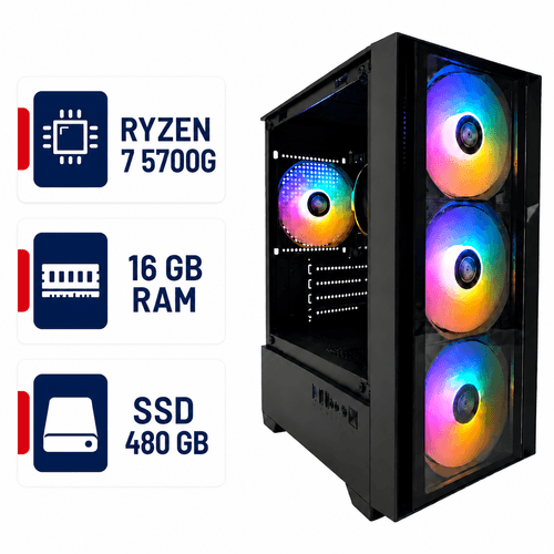 PC Armada AMD Ryzen 7 5700G SSD 480GB 16GB RAM