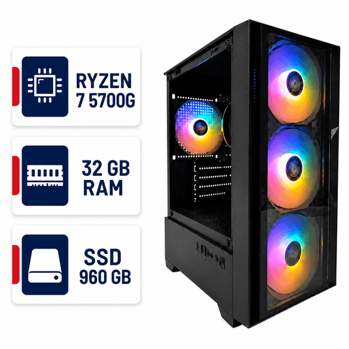 PC Armada AMD Ryzen 7 5700G SSD 960GB 32GB RAM