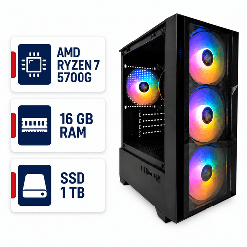 PC Armada Gamer AMD Ryzen 7 5700G 16GB RAM SSD 1TB