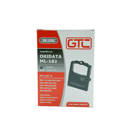 Cinta GTC Okidata 182 OK-182N Nylon Negro